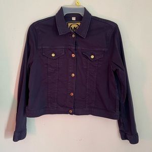 Michael Kors Navy Denim Jacket gold Buttons size XL
